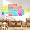 Small Scripture Memory Wall Decal grouping displayed in a children's ministry classroom.