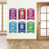 Armor of God wall decals displayed across a preschool ministry classroom wall above children's activity centers.