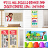 Creative For Kids offers Sunday School wall decals, Kids Church banners, Easter banners, Sunday school wall decals, for Bible Story Hallway, Preschool Hallway, and more.