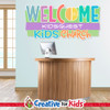 Custom Welcome to Kids Church Wall Decal can be personalized for Children's Church, Sunday School, or Kids Church spaces