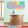 Custom Welcome to Kids Church Wall Decal can be personalized for Children's Church, Sunday School, or Kids Church spaces