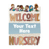 welcome to nursery wall decal for church nursery room decor sign neutral tones