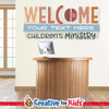Custom Welcome to  Children's Ministry Wall Decal can be personalized for your Children's Ministry sign-In, registration, or family check in area.
