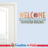 Custom Welcome to  Sunday School Wall Decal can be personalized for your Children's Ministry sign-In, registration, or family check in area.