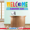 Custom Welcome Wall Decal Lines can be personalized for your Children's Ministry sign-In, registration, or family check in area.