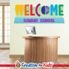 Custom Welcome Wall Decal Squiggles can be personalized for your Children's Ministry sign-In, registration, or family check in area.