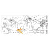 Kids coloring Resurrection Sunday table runner on classroom table