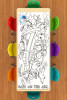 Full view of Noah’s Ark coloring table runner featuring rain clouds, flood waters, and the ark floating during the Bible story