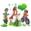 Jesus riding bikes with kids wall decal for children's ministry
