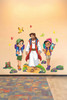 Jesus hiking with children wall decal set artwork in Sunday school hallway