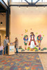 Jesus hiking with kids wall decal in children's ministry lobby