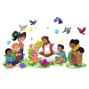 Jesus sitting with kids wall decal for children's ministry