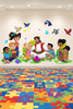 Jesus with children wall decal for kids ministry space