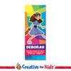 Deborah the prophet Young Bible Story Hero Sunday School Banner brings the Books of the Bible  to life for Elementary age kids in Sunday School, kids church, Nursery, Preschool, Children’s Ministry hallways, or Registration area. All vinyl banners are cost effective, easy to install and include the option of grommets or no grommets.
