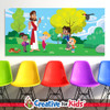 Jesus welcoming children Sunday school teaching banner