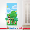 Jesus Teaching Children Scene Bible Story Wall Decal reminds kids and families to spend time with Jesus on their way to their Sunday School classroom, in kids church, or Children's Ministry.