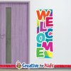 Welcome to childrens ministry Colorful Wall Decal Greeting Sign welcomes children and families as they walk down the hallways in your Kids Church, Sunday School Classroom, registration area, or Children's Ministry.