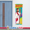 Welcome To The Nursery Jesus Wall Decal Greeting Sign welcomes children and families as they walk down the hallways in your Kids Church, Sunday School Classroom, registration area, or Children's Ministry.