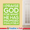 Scripture Memory Wall Decal Psalm 56:4 worship verse for Sunday school and kids ministry walls