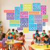 Children learning scripture memory wall decals in classroom setting