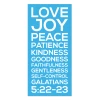 Blue scripture wall decal displaying the Fruit of the Spirit from Galatians 5:22–23