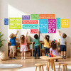 Kids interacting with Bible verse wall decal grouping in Preschool classroom