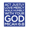 Micah 6:8 Scripture Memory Wall Decal in bold blue typography.
