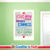 Fruit Of The Spirit Bible Verse Scripture Wall Decal a fun and effective way to teach Bible Verses to kids and hide the word in their hearts. Creative For Kids wall decals perfect for your Sunday School, kids church, or Children's Ministry hallways.