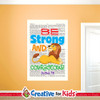 Be Strong And Courageous Bible Verse Scripture Wall Decal a fun and effective way to teach Bible Verses to kids and hide the word in their hearts. Creative For Kids wall decals perfect for your Sunday School, kids church, or Children's Ministry hallways.