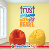 Trust In The Lord With All Your Heart Bible Verse Wall Decal offers a budget friendly Biblically focused way to decorate your Sunday School classroom, kids church, or Children's Ministry hallways.
