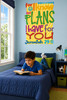 Jeremiah 29:11 scripture wall decal displayed in a teen bedroom study space with Bible and student desk setup.