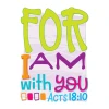 Colorful Acts 18:10 wall decal reminding children God is always with them.