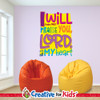 Bright Bible verse wall decal displaying Psalm 138:1 for Sunday school classrooms.