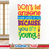 Don't Let Anyone Think Less Of You Bible Verse Wall Decal offers a budget friendly Biblically focused way to decorate your Sunday School classroom, kids church, or Children's Ministry hallways.