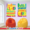 Christian classroom wall decal set featuring two Psalm 7:17 worship Scriptures.
