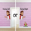 Jesus preschool doorway wall decal with left and right placement options.