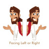 Jesus doorway wall decal shown facing left and right for preschool and kindergarten classroom walls.