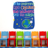 In The Beginning Creation Bible Verse Wall Decal is a delightful way to welcome  families to your Nursery.