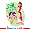 You Make Me Smile Preschool Wall Decal helps welcome Preschoolers and families to your Nursery, PreK, Preschool, Sunday School, Kindergarten classroom, or Children's Ministry hallway.