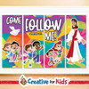 Jesus Come Follow Me Collage Banner Set encourages kids to spend time with Jesus as they walk down the children’s ministry hallway,in their Sunday School classroom, or in kids church. All vinyl banners include the option of grommets or no grommets.