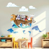 Noahs Ark wall decals displayed in preschool learning room with small table and chairs.