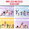 Jesus And Zacchaeus Bible Story Horizontal Wall Decal a fun budget friendly way to decorate for kids’ church wall decals perfect for your Sunday School, kids church, or Children's Ministry hallways.