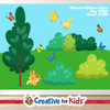 Preschool Deluxe Landscape Set Includes Trees bushes birds butterflies and bunny wall decal set  is easy to install and make a great Bible Story Scene for your Kids Church, Sunday School or Children's Ministry.