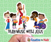 Playing Music Worshiping With Jesus Tiny Sunday School Stickers are a great resource if you need a gift, reward, or prize for volunteers or kids. Great for your Kids Church, Sunday School or Children's Ministry.