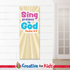 Sing Praises to God White Trim Scripture Banners are designed for Sunday school, Kids church, homeschool, child care, and children's ministry.