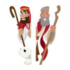 Moses and Joseph doorway wall decals with shepherd staff and lamb for preschool classroom walls.