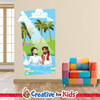 John Baptizing Jesus Elementary Bible Story Wall Decal will bring the stories of the Bible to life on the walls of your Sunday School, kids church, or Children's Ministry hallways.