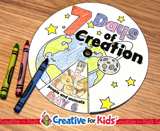 7 Days Of Creation Color Wheel, Color Wheel Printable, Color Wheel Activity, Bible Lesson,  Christian Kids Activity, Sunday School, Homeschool Printable, Books of the Bible Printable, Armor of God Printable, Preschool Activity, Nursery craft.