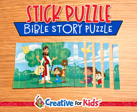 Jesus Teaches Kids Stick Puzzle, Elementary Puzzle, Preschool Puzzle, Sunday School Printable, Puzzle Printable, Puzzle Activity, Bible Lesson, Bible Story Printable, Sunday School Craft, Homeschool Printable, Books of the Bible Printable, Armor of God Printable, Preschool Craft, Nursery Activity, Sunday School Lesson, Home School Learning.