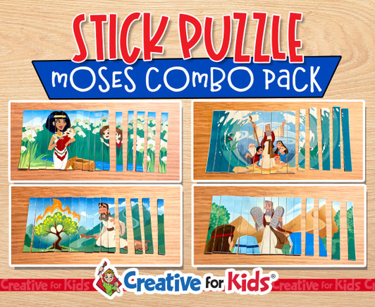 Moses Stick Puzzle Combo Pack, Elementary Puzzle, Preschool Puzzle, Sunday School Printable, Puzzle Printable, Puzzle Activity, Bible Lesson, Bible Story Printable, Sunday School Craft, Homeschool Printable, Books of the Bible Printable, Armor of God Printable, Preschool Craft, Nursery Activity, Sunday School Lesson, Home School Learning.